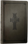 ESV CLASSIC THINLINE CHARCOAL CELTIC CROSS DESIGN IMITATION LEATHER