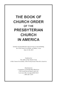 BOOK OF CHURCH ORDER--PAGES with
2021 UPDATES