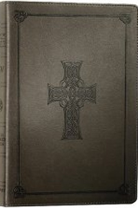 ESV CLASSIC THINLINE CHARCOAL CELTIC CROSS DESIGN IMITATION LEATHER